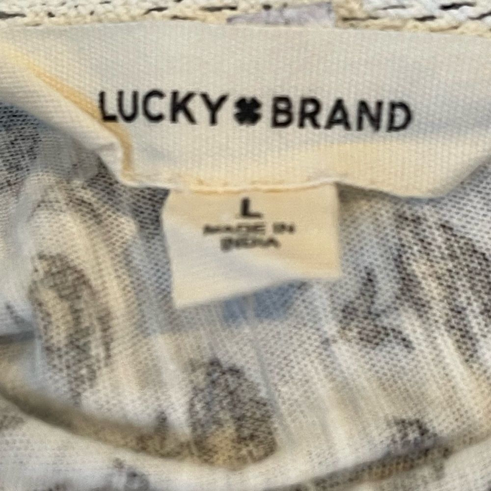 Lucky Brand Cream Patterned V-Neck Tank Top - Picture 8 of 12